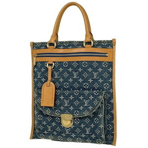 Louis Vuitton Flat Shopper Handbag Tote Bag Monogram Denim Blue
